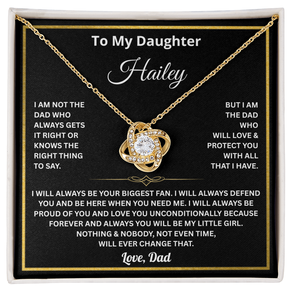 To My Daughter Necklace from Dad, Father Daughter Necklace, Personalize Name Necklace