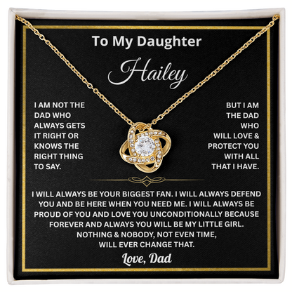 To My Daughter Necklace from Dad, Father Daughter Necklace, Personalize Name Necklace