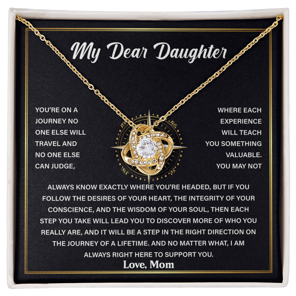 My Dear Daughter - Never Forget That I Love You - Love Knot Necklace