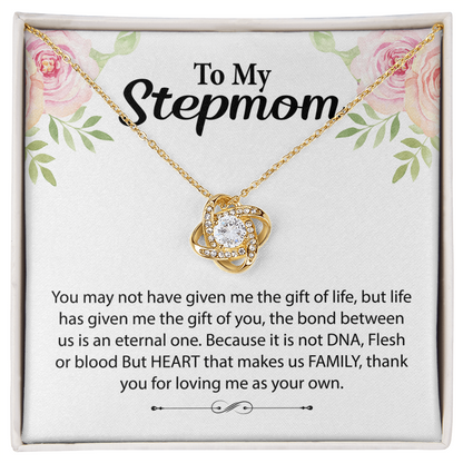 To My Stepmom - a Mom Like You is the Sweetest Gift - Love Knot Necklace