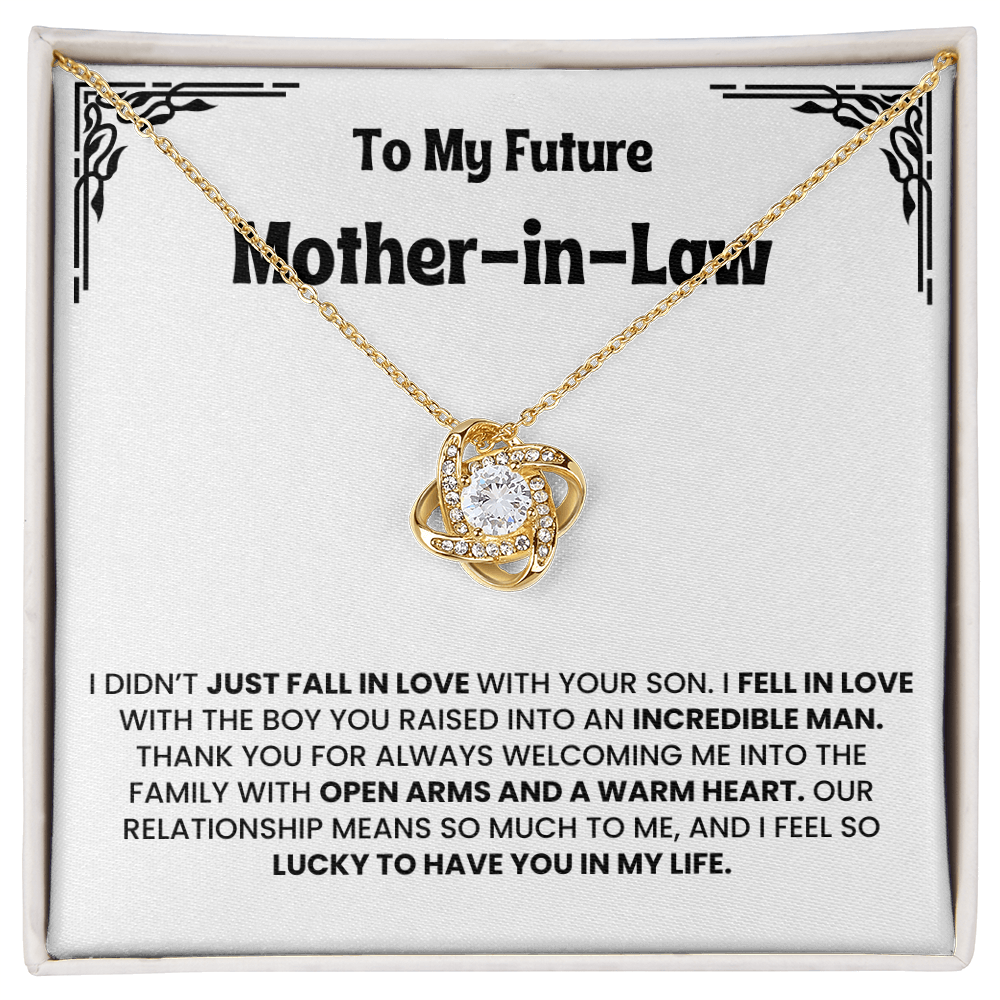 To Future Mother-in-law Gift - Gift for Boyfriend's Mom - Love Knot Necklace