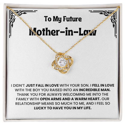 To Future Mother-in-law Gift - Gift for Boyfriend's Mom - Love Knot Necklace