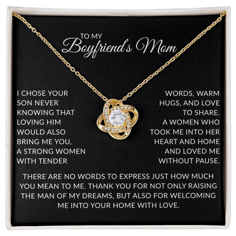 To My Boyfriends Mom Necklace, Mothers Day Gifts For Boyfriends Mom From Girlfriend