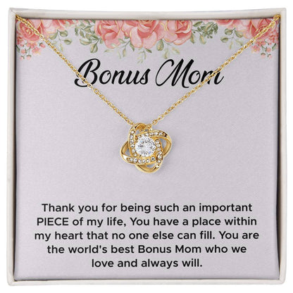 Bonus Mom - Thank You for Walking Beside Me - Love Knot Necklace