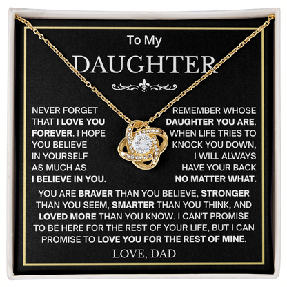 Beautiful Gift for Daughter From Dad Never Forget That I Love You Necklace