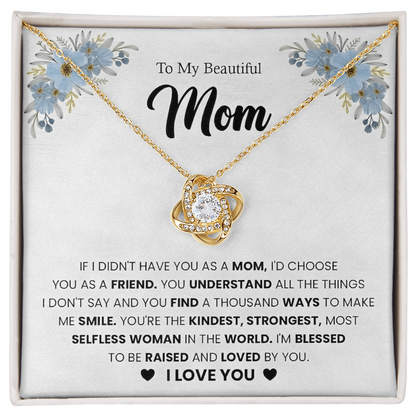 To My Beautiful Mom Necklace, Gift for Mom From Daughter or Son