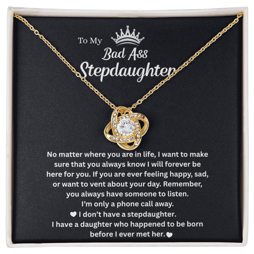 Bonus Daughter Gifts Bonus Daughter Necklace from Bonus Mom & Stepdad Love Knot Necklace