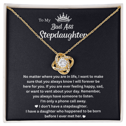 Bonus Daughter Gifts Bonus Daughter Necklace from Bonus Mom & Stepdad Love Knot Necklace