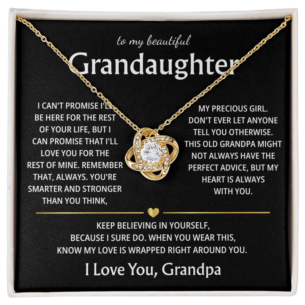 To My Granddaughter - I Will Forever Love You -  Love Necklace