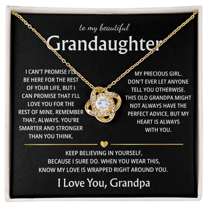To My Granddaughter - I Will Forever Love You -  Love Necklace