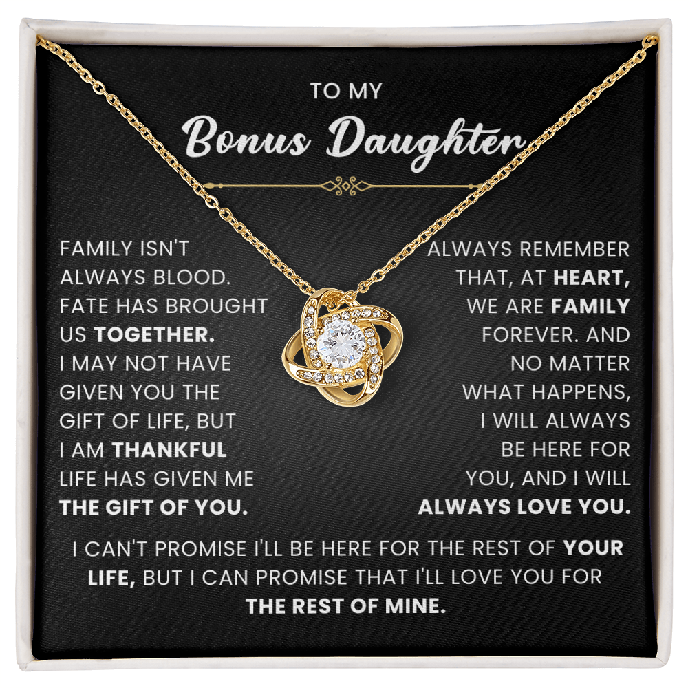 To My Wonderful Daughter-in-law - You Are My Bonus Daughter - Love Knot Necklace