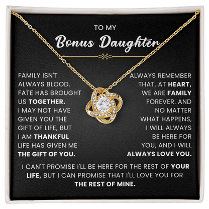 To My Wonderful Daughter-in-law - You Are My Bonus Daughter - Love Knot Necklace