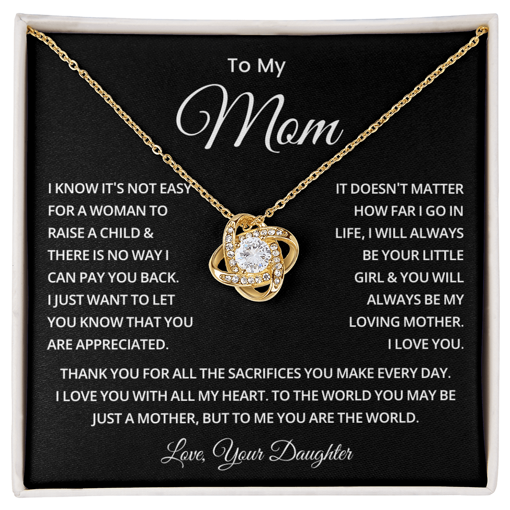 To My Mom Necklace from Daughter | Meaningful 2026 Forever Love Gift for Mother