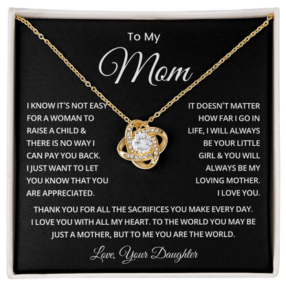 To My Mom Necklace from Daughter | Meaningful 2026 Forever Love Gift for Mother