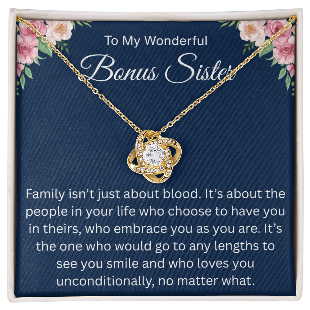To My Wonderful Bonus Sister - I'm So Lucky to Have You in My Life - Necklace