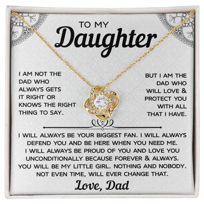 To My Daughter - Believe in Yourself - Love Knot Necklace