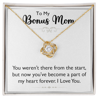 To My  Bonus Mom Gifts on Mothers Day - Love Knot Necklace