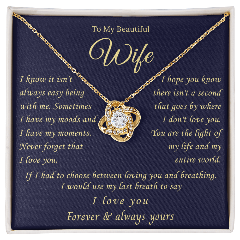 Jewelry for My Wife, the Best Gifts for Wife, Love Knot Necklace Gifts for Soulmate