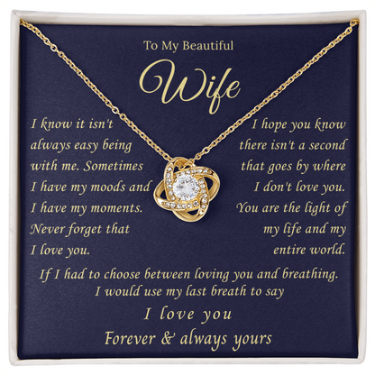 Jewelry for My Wife, the Best Gifts for Wife, Love Knot Necklace Gifts for Soulmate