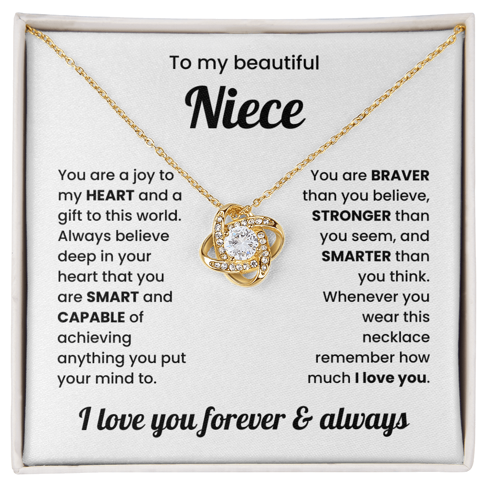 To My Niece Love Knot Necklace – Sentimental Gift for Niece