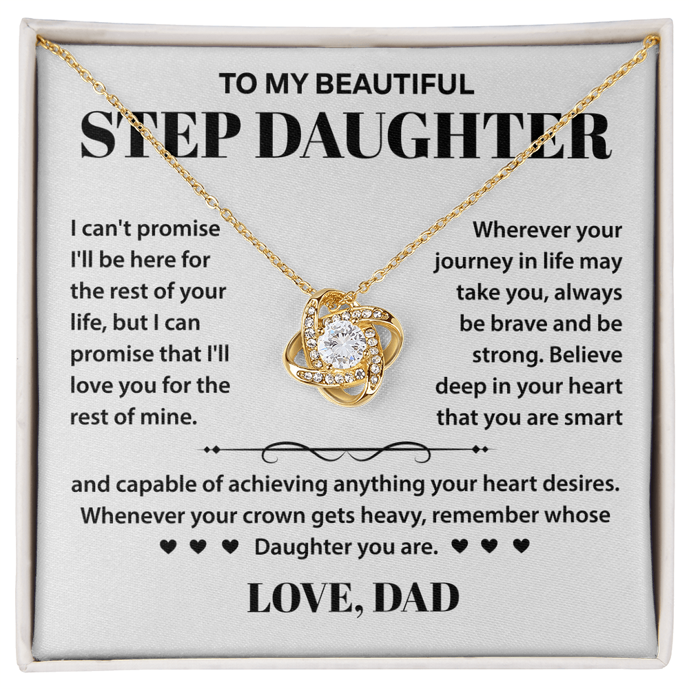 To My Beautiful Stepdaughter - Believe in Yourself - Love Knot Necklace