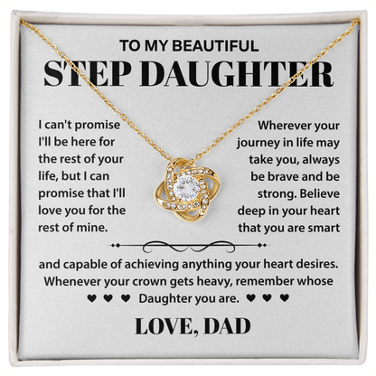 To My Beautiful Stepdaughter - Believe in Yourself - Love Knot Necklace