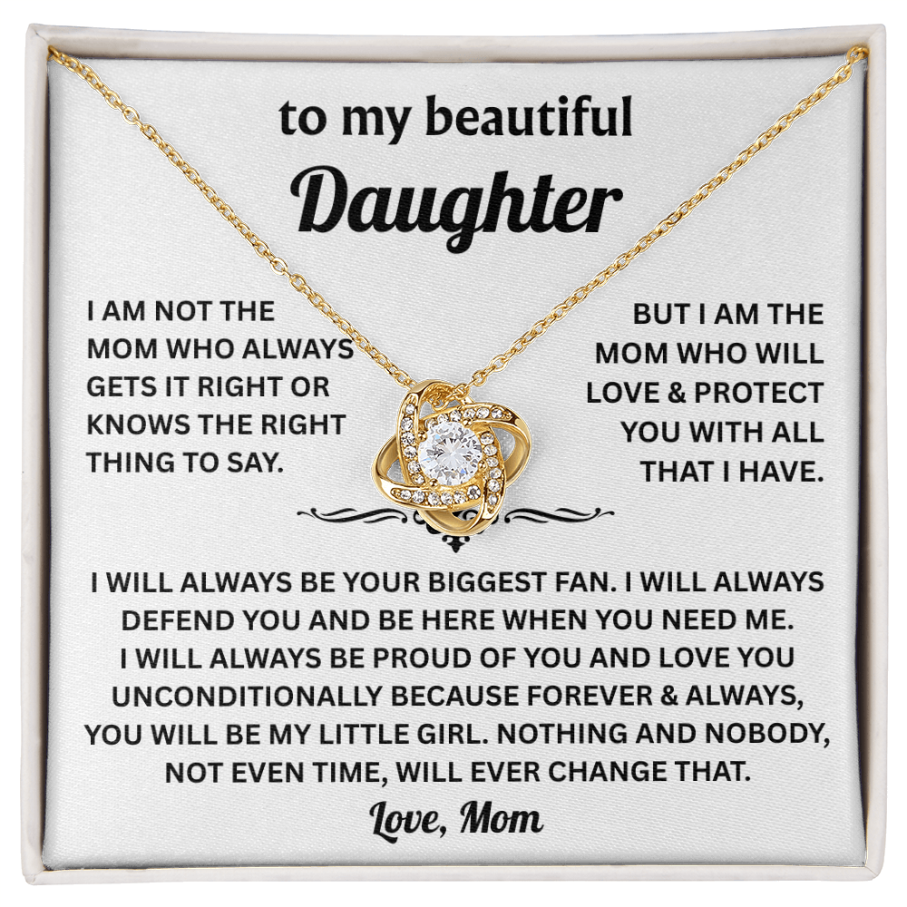 To My Beautiful Daughter - I Will Always Be Your Biggest Fan - Love Knot Necklace