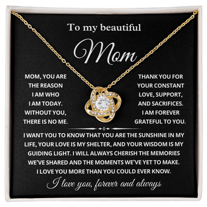 To My Mom Necklace Gifts Meaningful Gift to Mom From Son, Girlfriend to Boyfriend's Mom Gifts