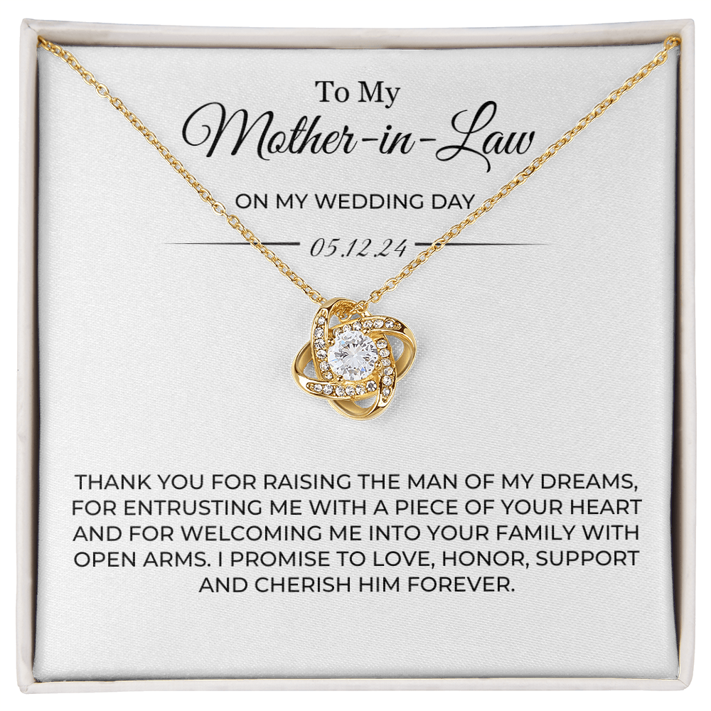 To My Mother in Law Necklace, MIL Gifts For Her, Mother Of The Bride Gifts
