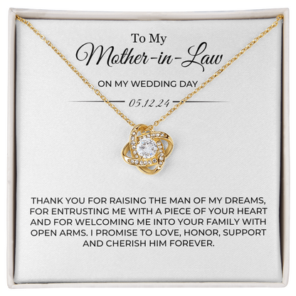 To My Mother in Law Necklace, MIL Gifts For Her, Mother Of The Bride Gifts