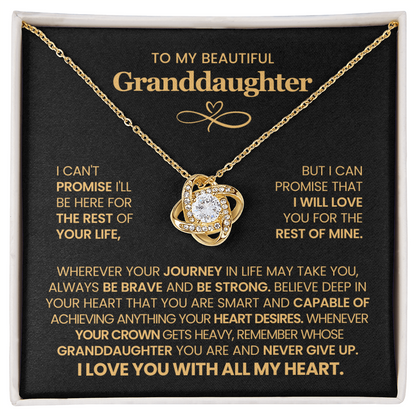 To My Beautiful Granddaughter - I Am Proud of You - Love Knot Necklace