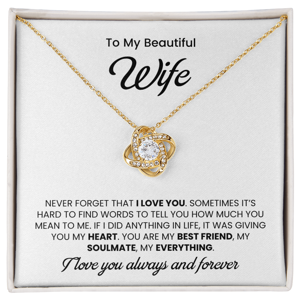 To My Wonderful Wife –  My Every Tomorrow is Beautiful Because of You - Necklace