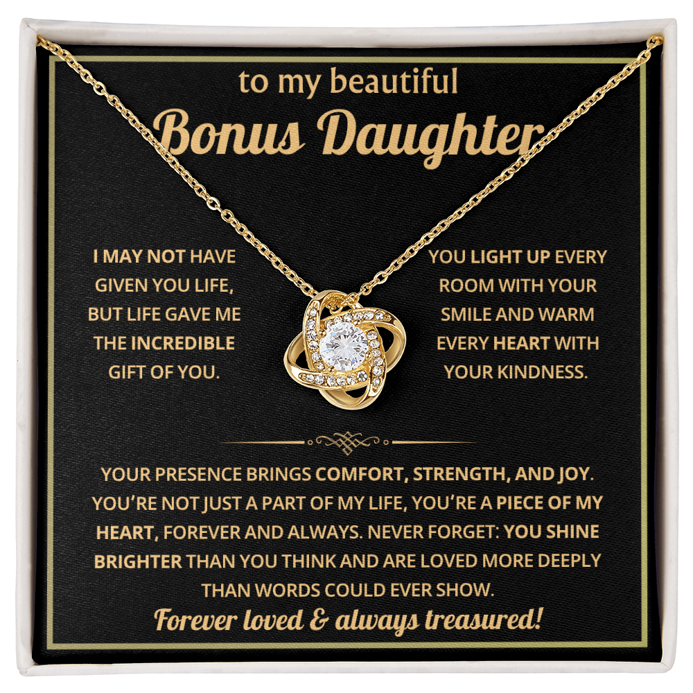 To My Bonus Daughter Necklace - Gifts From Mom or Dad