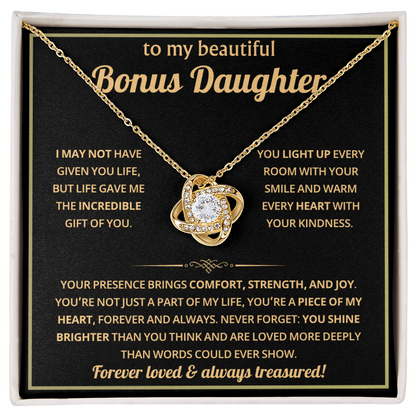 To My Bonus Daughter Necklace - Gifts From Mom or Dad