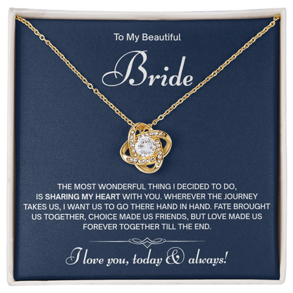 To My Beautiful Bride Necklace – On Our Wedding Day