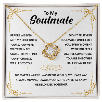 To My Beautiful Soulmate, I Want To Be Your Last Evething - Love Knot Necklace