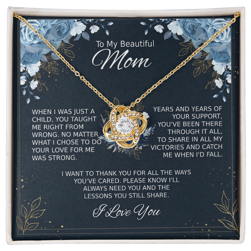Mom Necklace for Women With Heartfelt Message & Gift Box