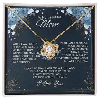 Mom Necklace for Women With Heartfelt Message & Gift Box