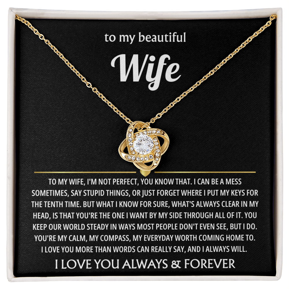 Best Present for Wife - The Day I Met You, My Life Changed - Love Knot Necklace