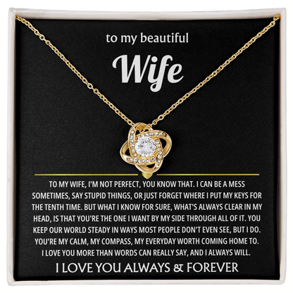 Best Present for Wife - The Day I Met You, My Life Changed - Love Knot Necklace