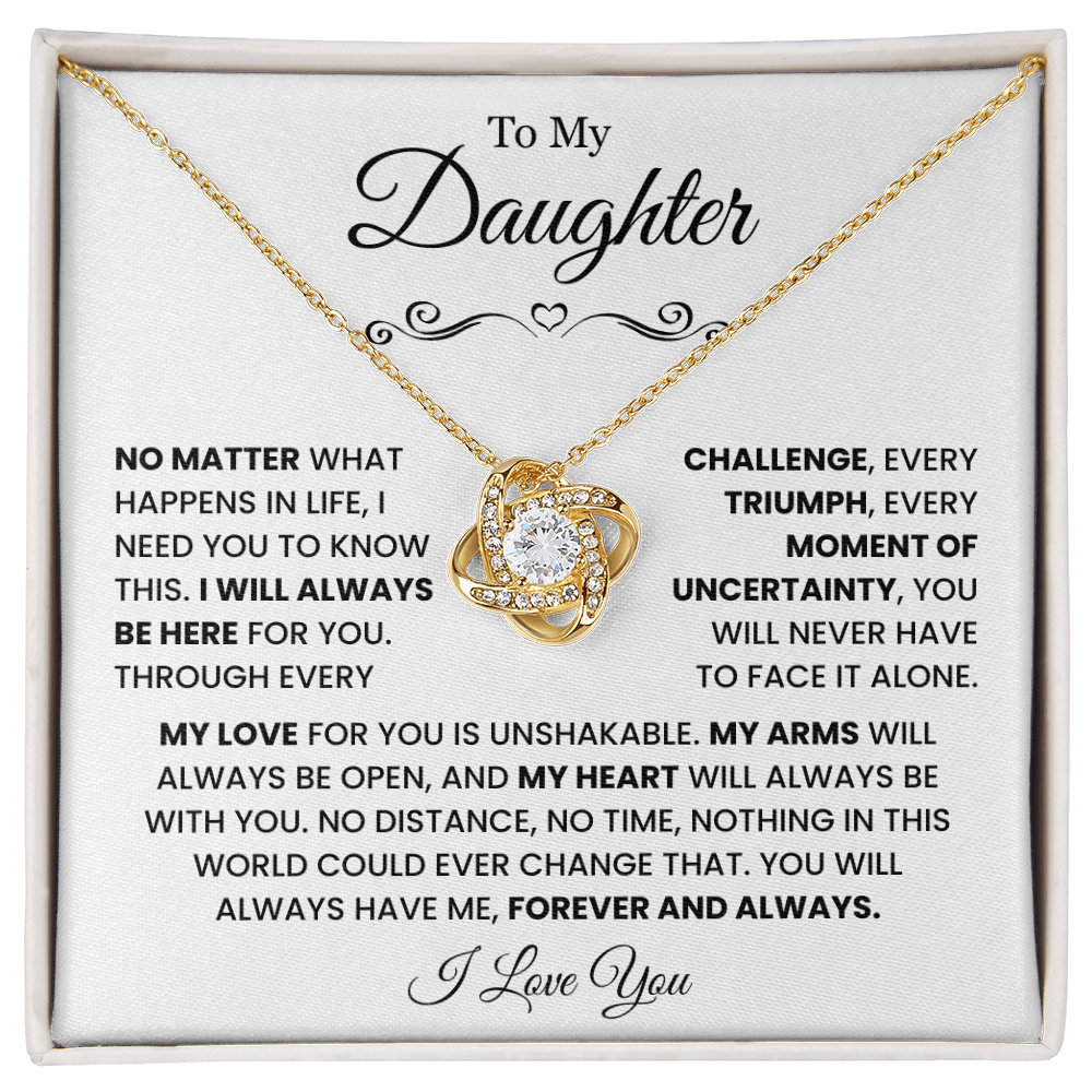 To My Daughter Necklace From Dad and Mom with Message Card