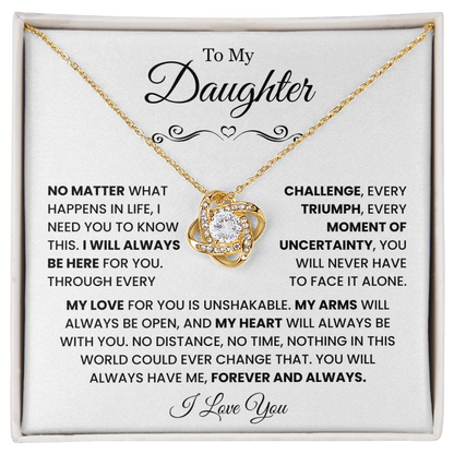 To My Daughter Necklace From Dad and Mom with Message Card