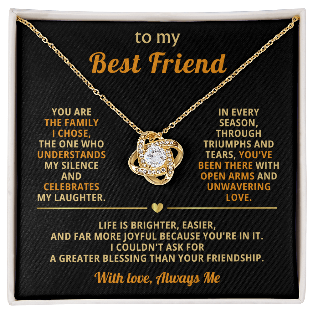 To My Best Friend - You Are Also My Sister - Love Knot Necklace