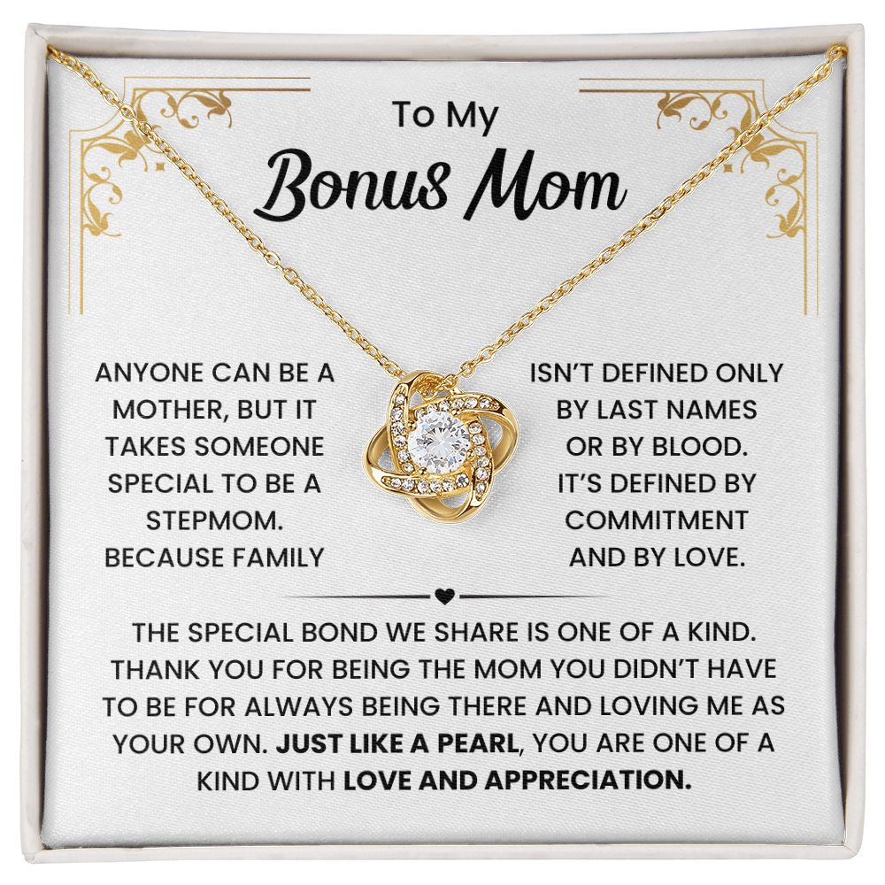 To My Bonus Mom Necklace From Stepson or Stepdaughter - Mother's Day Jewelry Gifts