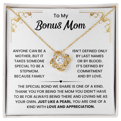 To My Bonus Mom Necklace From Stepson or Stepdaughter - Mother's Day Jewelry Gifts