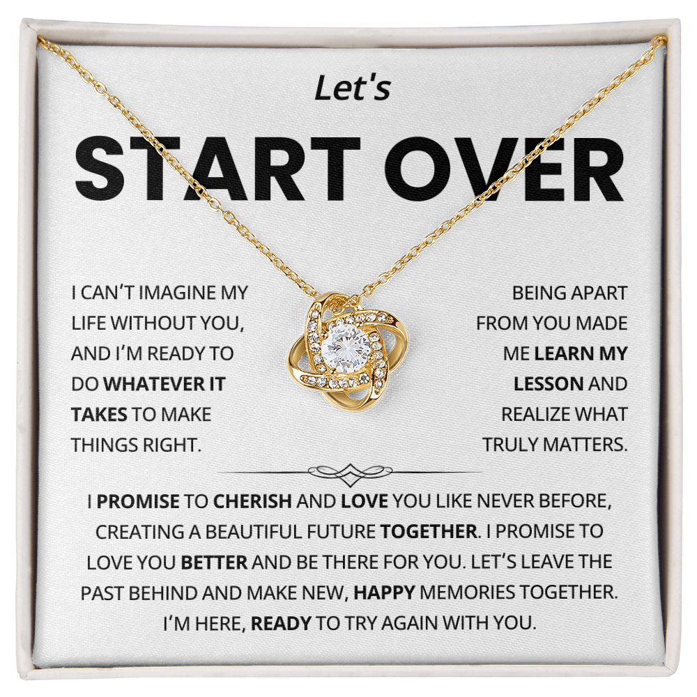 Start Over Necklace, Gift For Girlfriend, To My Soulmate Necklace For Women