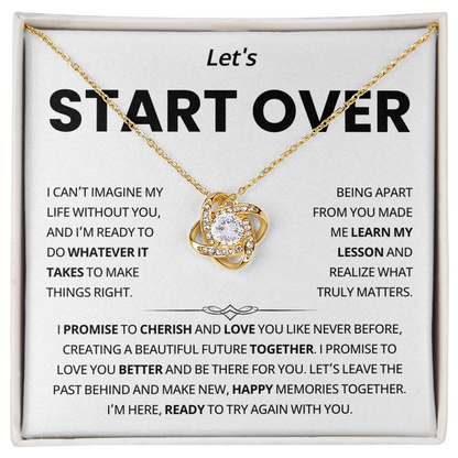 Start Over Necklace, Gift For Girlfriend, To My Soulmate Necklace For Women