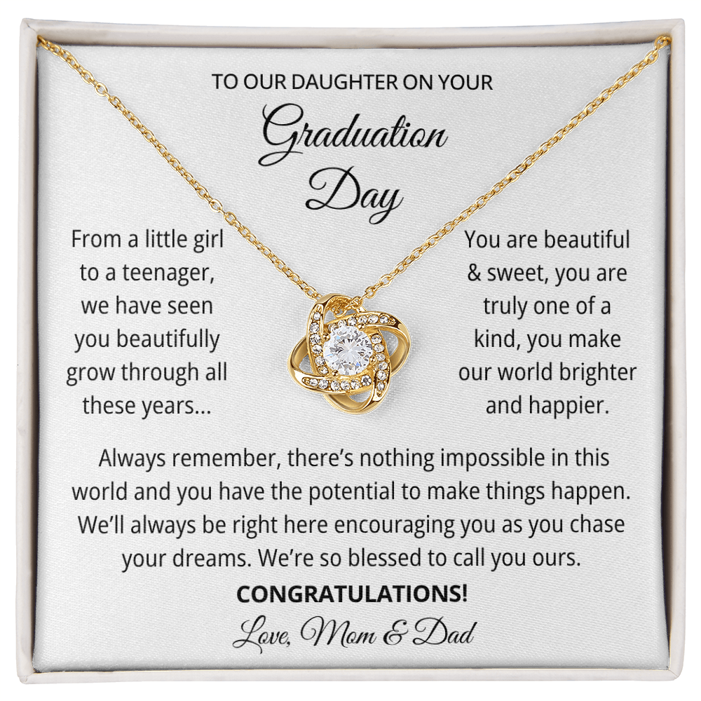 To Our Daughter Graduation Gift Necklace From Mom & Dad