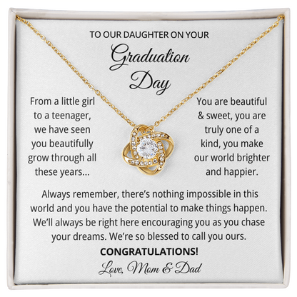 To Our Daughter Graduation Gift Necklace From Mom & Dad