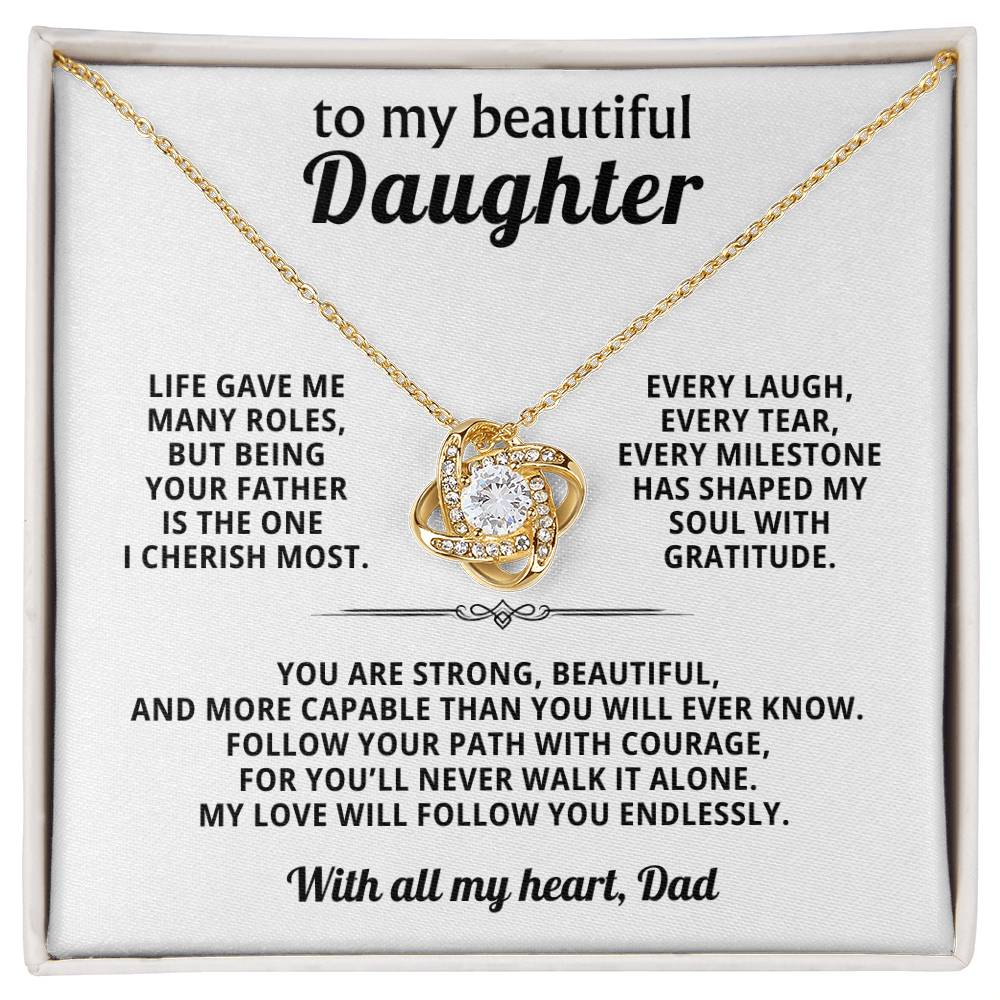 Gift for Daughter - You Make Me Smile, Happy & Proud - Necklace